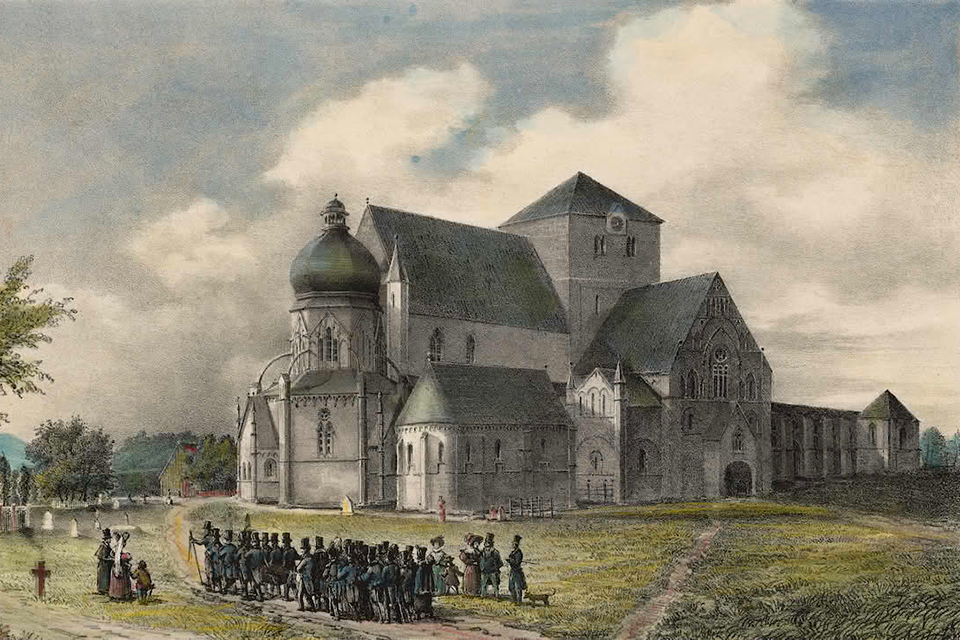The Cathedral in Nidaros 1821. Source: Wikipedia