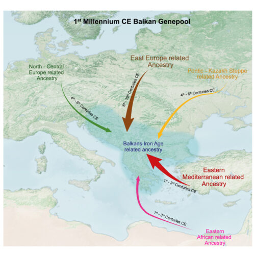 Map showing migrationaroy routes © Olalde et al 2023
