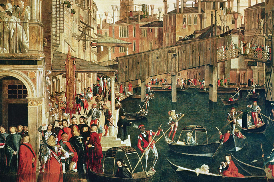 Life in Venice by Vittoe Carpaccio. Source Wikipedia/Academia de Venezia