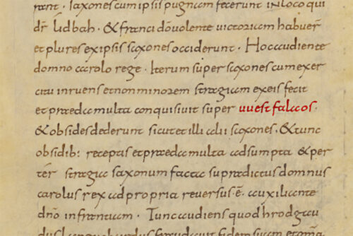 Detail from the Royal Frankish Annals for the year 775 © BnF