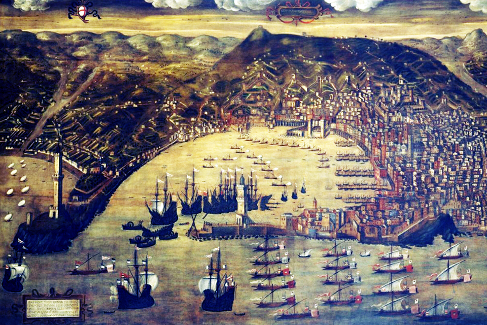 Port of Genoa 1481. By Christoforo Grassi. © Galata Maritime Museum. Source: Wikipedia