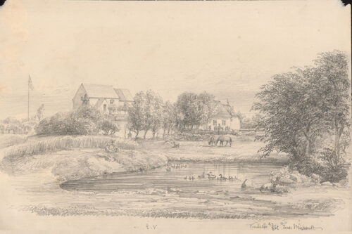 Vindelev Vindelev sogn, Nørvang hrd., Vejle amt Drawing by Ferdinand Richardt 1867 DMR-206019 © National Museum of Denmark