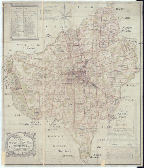 Vindelev Village. Map 1783. Source: Historiske kort