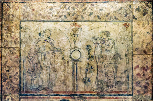 Painted floor at Qasr al-Hayr al-Gharbi c. AD 727 in present day Syria. © Daniel Waugh( Smarthistory Open Souce
