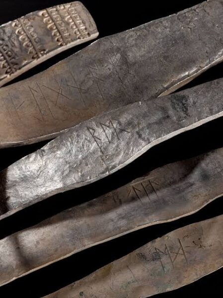 Galloway Hoard. Bracelets with Runic Inscriptions gNational Museum of Scotland