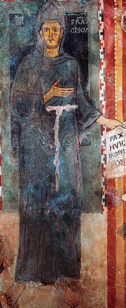 Francis painted in Subiaco ca 1228. Soruce Wikipedia
