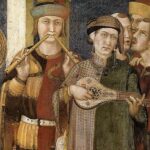 In the Basilica in Assisi, Simone Martine painted these Joculators in 1315-17. Source: Wikipedia