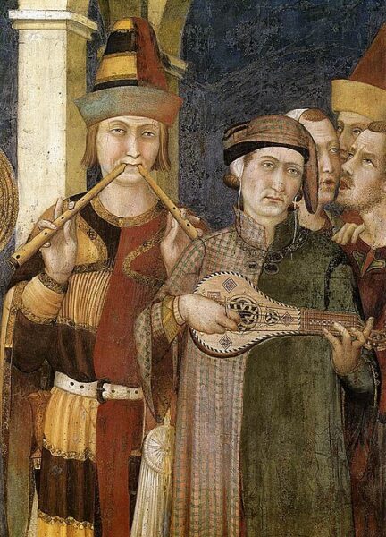 In the Basilica in Assisi, Simone Martine painted these Joculators in 1315-17. Source: Wikipedia