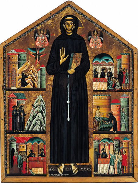The painted panel by Bonaventura Berlinghiari c. 1235. Soruce: Wikipedia