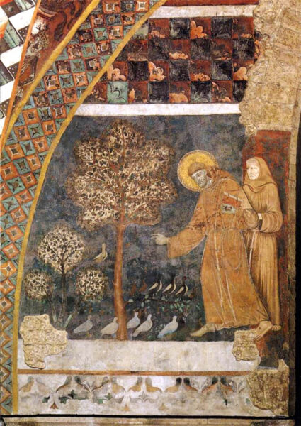 Francis preaching to the birds. By the Master of St. Francis. Source: Wikipedia