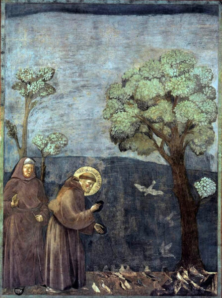 Giotto. St. Francis Preaching to the birds. Cathedral in Assisi. Source: Wikipedia