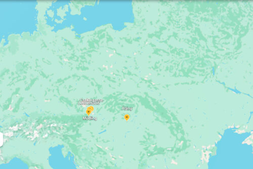 Location of Avar cemeteries near Vienna and the location of Atany