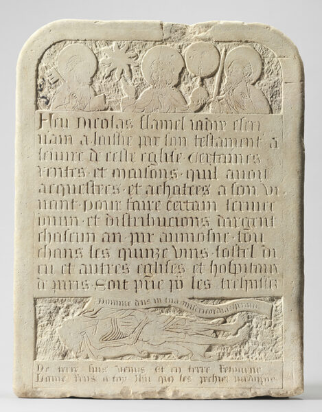 Gravestone of Nicola Flamel © Musee du Cluny