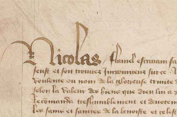 Detail of Testament Nicolas Flamel