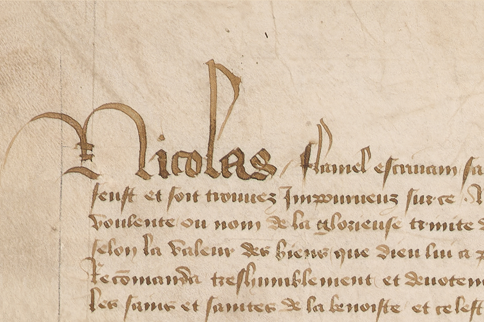 Detail of Testament Nicolas Flamel