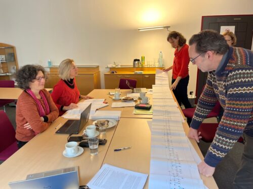 Scietists looking at genetic map of ancestry © Walter Pohl