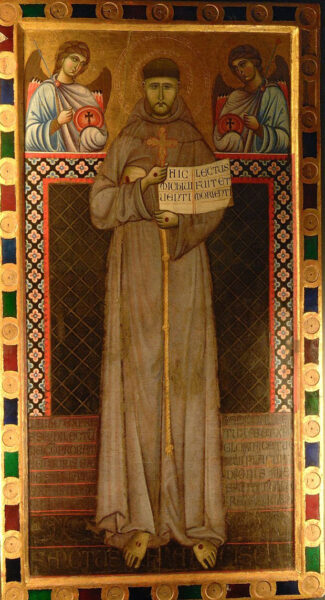 The painted panel by Bonaventura Berlinghiari c. 1235. Soruce: Wikipedia