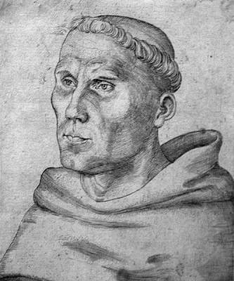 Luther as Monk - engraving by Cranach 1520