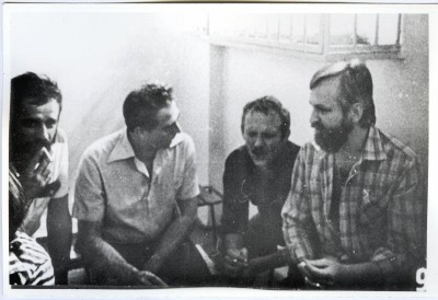 Antoni Lawina, Karol Modzelewski Adam Michnik and Andrzej Sobieraj in the Bialoka prison 1982
