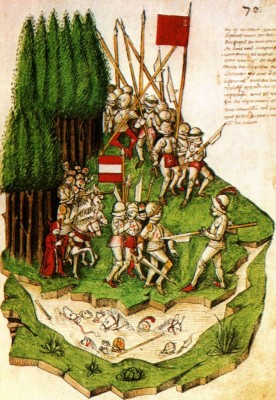 Bendicht Tschachtlan Die Schlacht am Morgarten (c 1470)