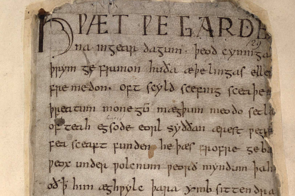 Beowulf first Page Cotton Manuscript