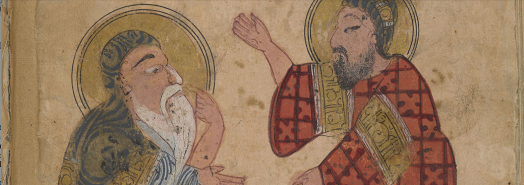 Descendant of Jūrjīs ibn Bakhtīshū‘ in discussion with a medical student. British Library: Or. 2784, f. 101v