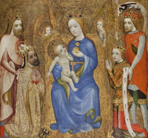Charles IV adoring the Mother with child -by Theodoricus of Prag
