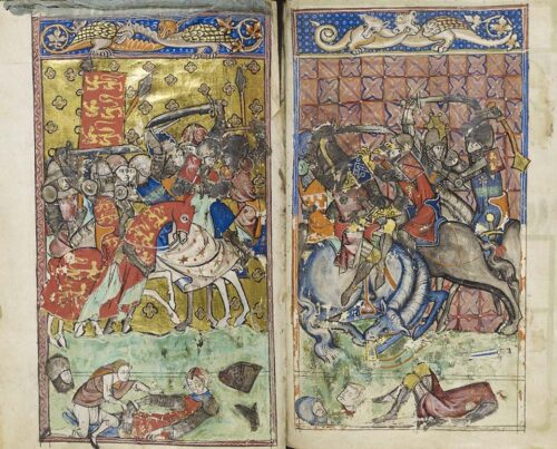 Battle Scene from De Nobilitatibus, Sapientiis, et Prudentiis Regum. Christ Church MS 92. By kind permission from The Bodleian Library