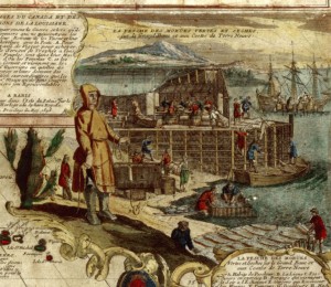 Cod fishing station 1698 in Maine. Source: Penobscot Marine Museumin Maine