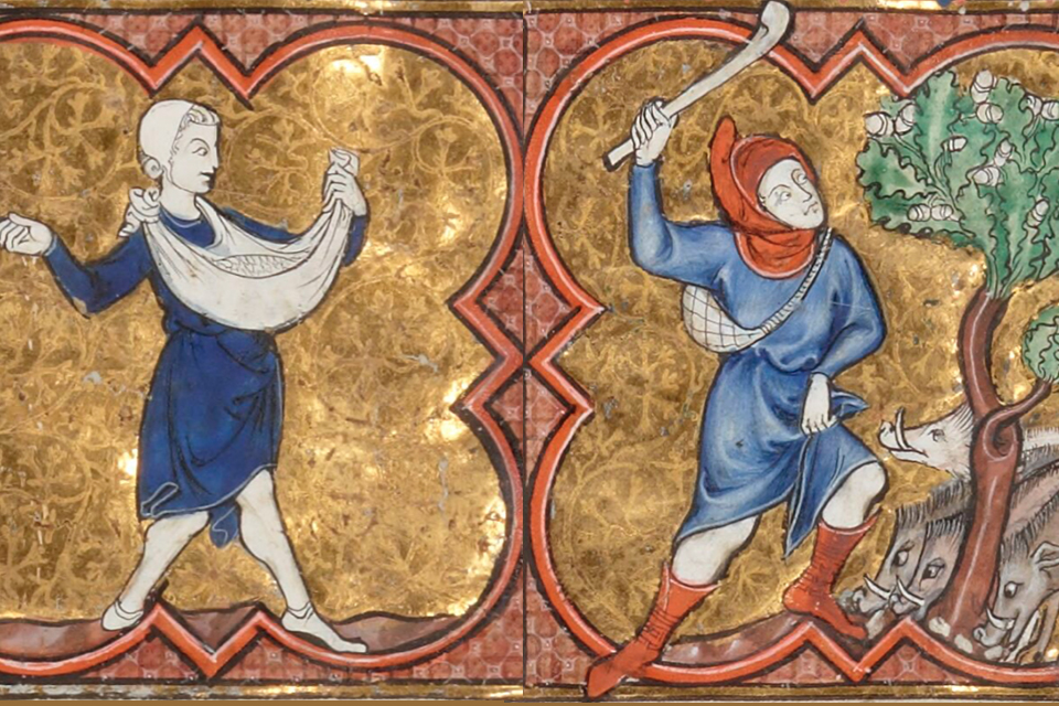 Medieval peasants. Source: Martyrologe-Obituaire de Saint-Germain-des-Prés. BnF 12148. Source: Wikipdia