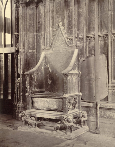 Coronation Chair Photo c. 1886. Westminster Abbey. Source: Wikipedia