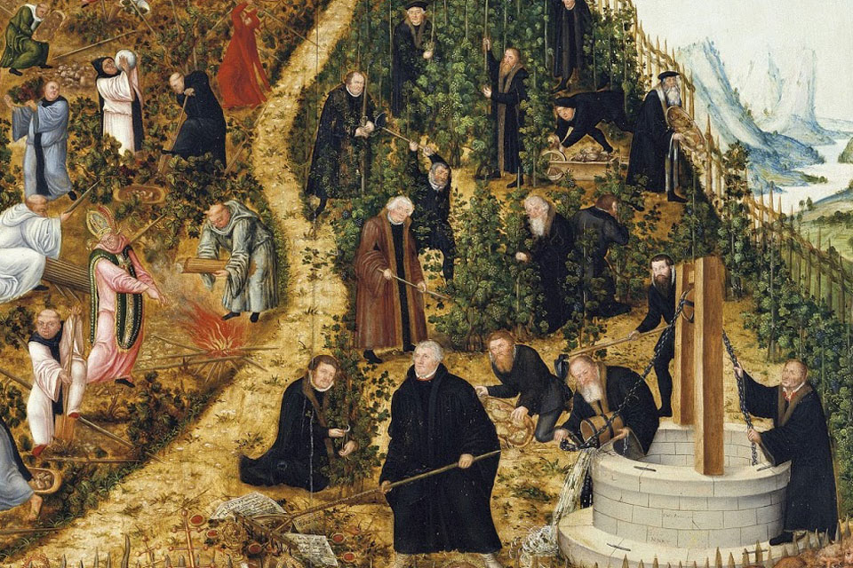 Lucas Chranach the Younger. The Vineberg, detail. 1569.
