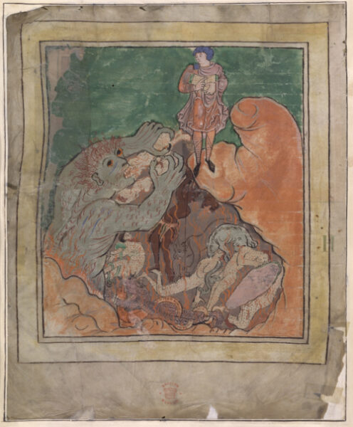 Depiction of Mambres Cotton MS Tiberius B V-1 f. 87v
