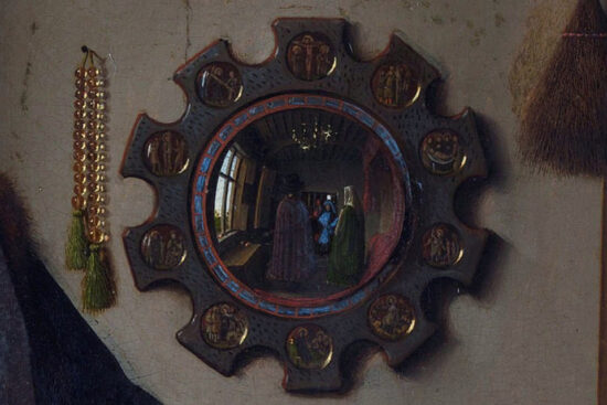 Jan Van Eyck, The Arnolfini Portrait, tempera and oil on wood, 1434. Source: National Gallery, London. In public domain