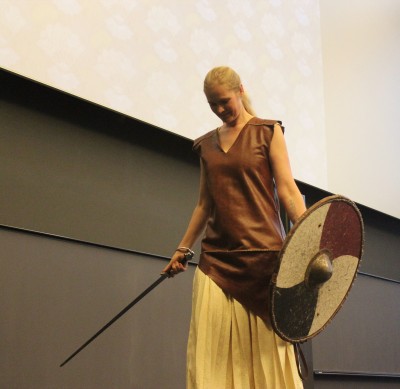 Female viking in fighting gear