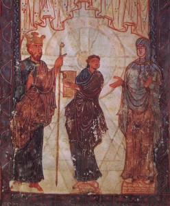 Fernando and Sancha receiving a book of hours