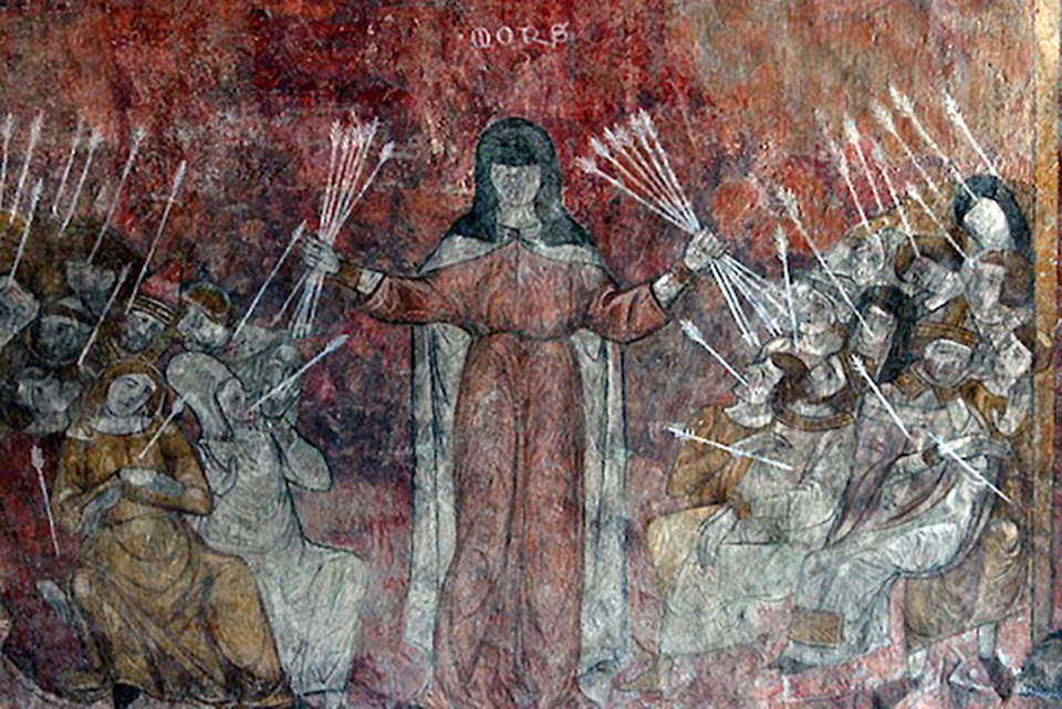Fresco from the former Abbey of Saint André de Lavadieu in france. Source: Wikipedia/Khan Academy