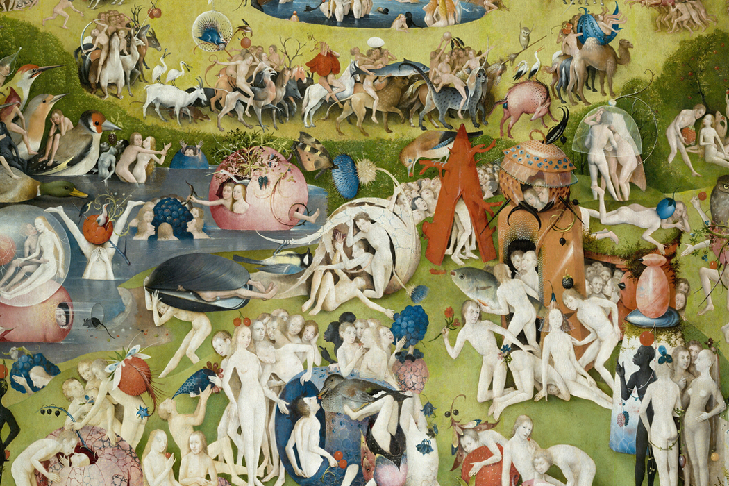 Garden of earthly delights By Hieronymus Bosch. In Prado. Source: Wikipedia/detail