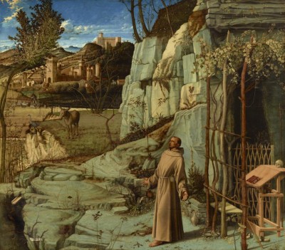 Saint Francis in the Desert by Giavanni Bellini ca. 1480. The frick Collection. Source: Wikipedia