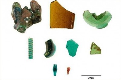Glass from Glastonbury Abbey found in the excavations