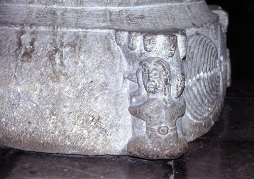 Baptismal font from Gramanstorp. Sorce: Wikipedia