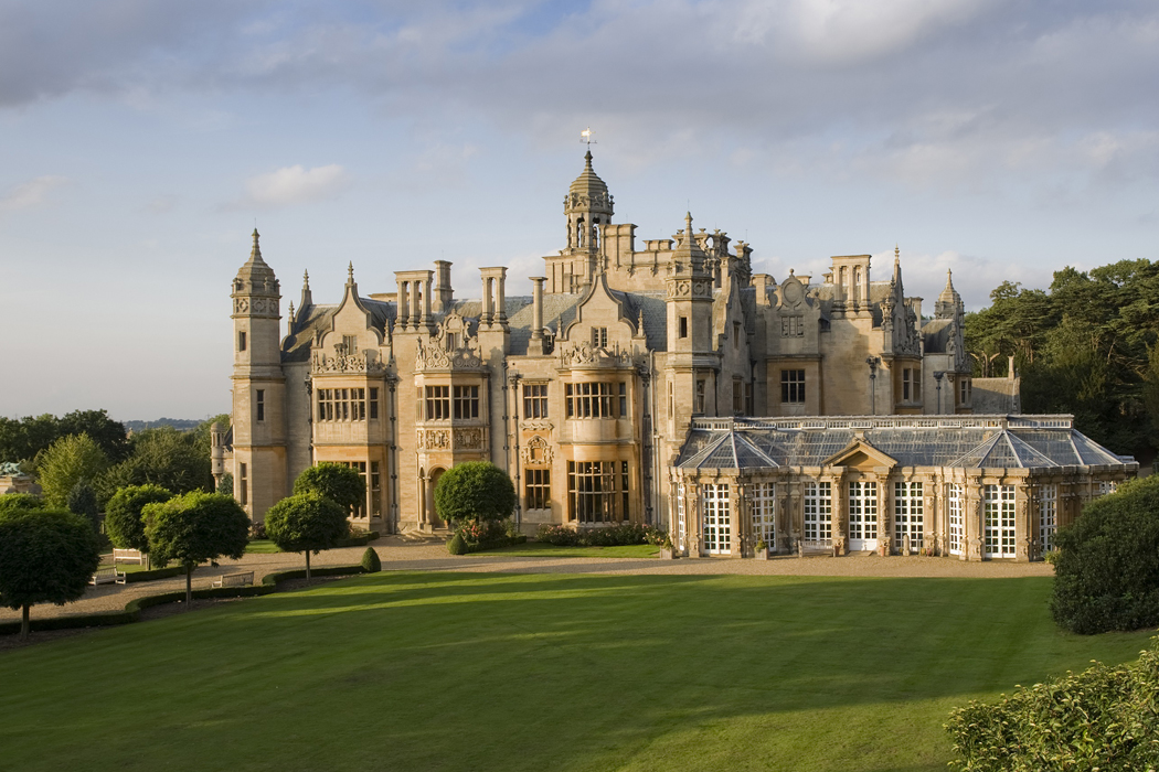Harlaxton Manor with a View-of-the-Croquet-Lawn and Conservatory