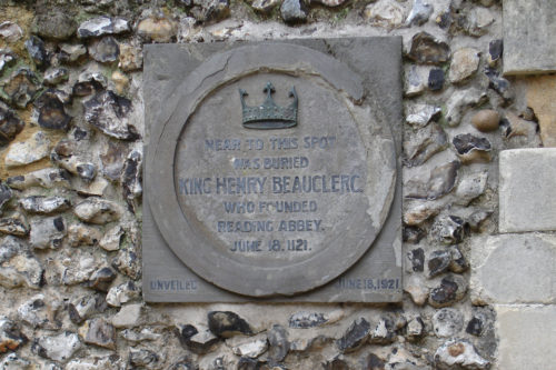 Henry 1. Plaque in Reading. Source: Wikipedia