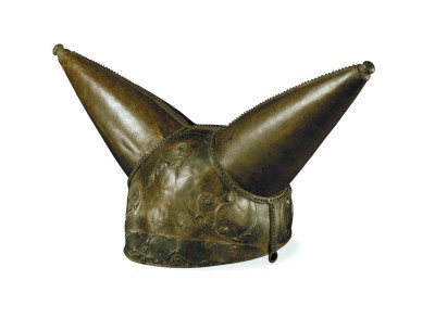 Horned helmet Bronze From the River Thames at Waterloo Bridge, London, England, 200-50 BC © The Trustees of the British Museum
