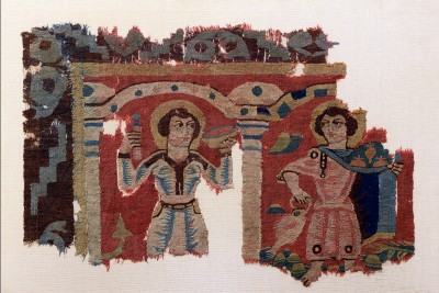 A fragment of a tapestry representing two figures from Egypt, ca. 7th-9th century A.D. Byzantine Collection, Dumbarton Oaks, Washington, DC