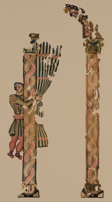 ragments of a hanging that represent a servant opening a curtain possibly from Egypt, 5th century A.D. Museum of Fine Arts, Boston. 