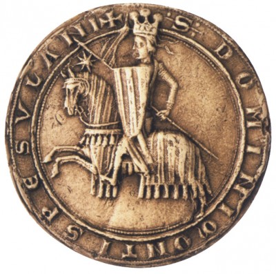 The seal of Jaume I of Aragon from 1229. D/11222, Archives nationales de France.