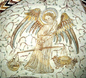 Wallpainting with St. Michael from Kongsted Church in Denmark