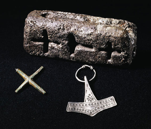 toller Thorhammer von sigtuna Rabe Raben-Amulett Bronze Rabenthorshammer ODIN 