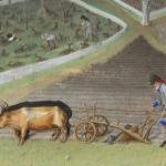 Les Tres Richees Heures du duc du Berry . March with a heavy plough